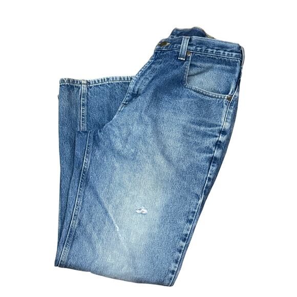 Carhartt 381-83 Denim Relaxed Fit Work Jeans Worn In Mens 34x32 - Picture 1 of 6